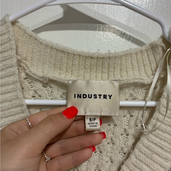 INDUSTRY Cream Textured Women Sweater Cardigan Size S - Picture 4 of 7